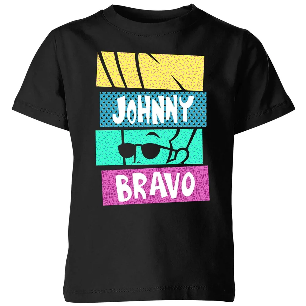 Cartoon Network Spin-Off Johnny Bravo 90s Slices kinder t-shirt - Zwart - 98/104 (3-4 jaar) Afbeelding 1