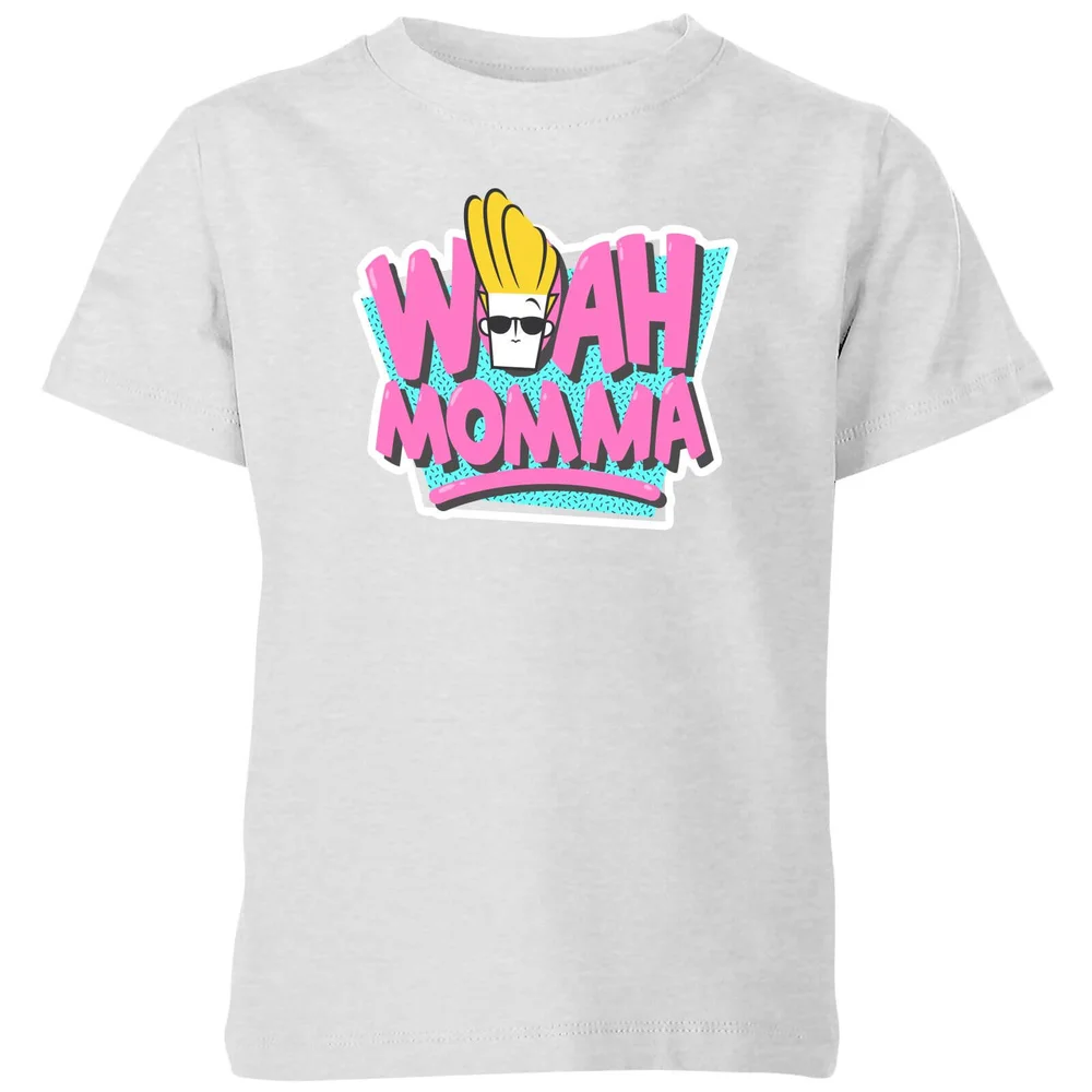 Cartoon Network Spin-Off Johnny Bravo Woah Momma 90s kinder t-shirt - Grijs - 98/104 (3-4 jaar) Afbeelding 1