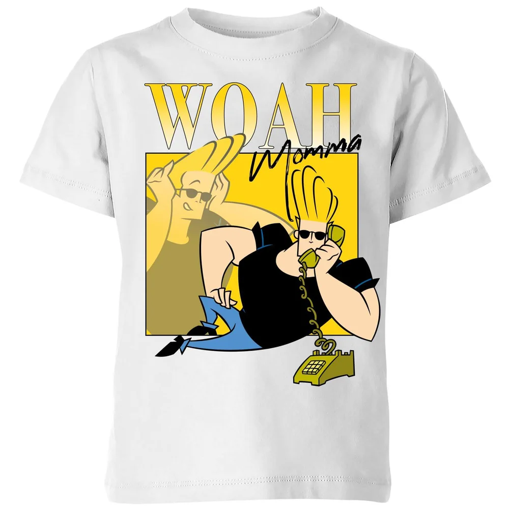 Cartoon Network Spin-Off Johnny Bravo 90s Photoshoot kinder t-shirt - Wit - 98/104 (3-4 jaar) Afbeelding 1