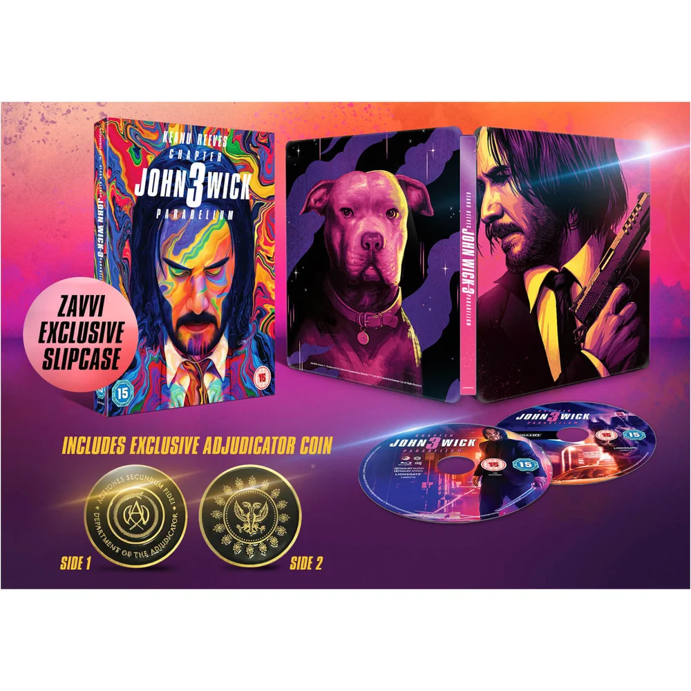 John Wick: Chapter 3 – Parabellum Zavvi Exclusive 4K Ultra HD Steelbook (Includes Exclusive Adjudicator Coin and Slipcase) Afbeelding 1