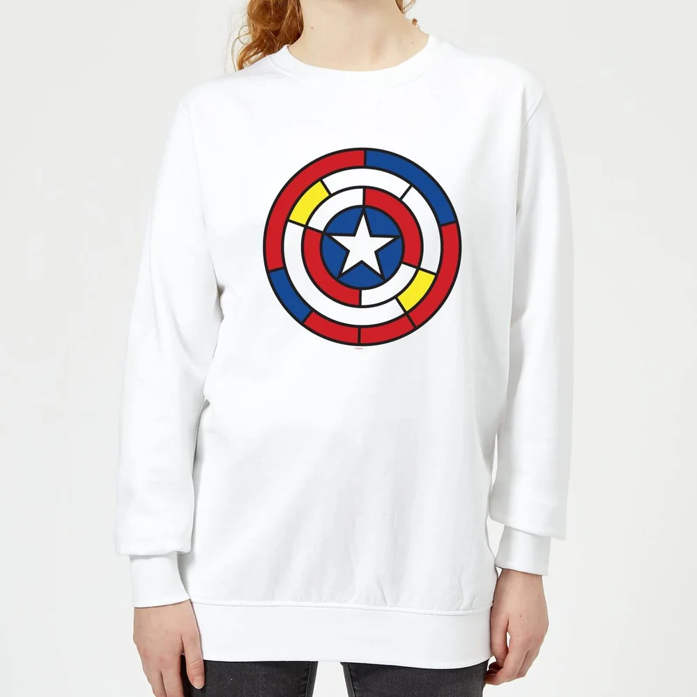 Marvel Captain America Stained Glass Shield dames trui - Wit - XS Afbeelding 1