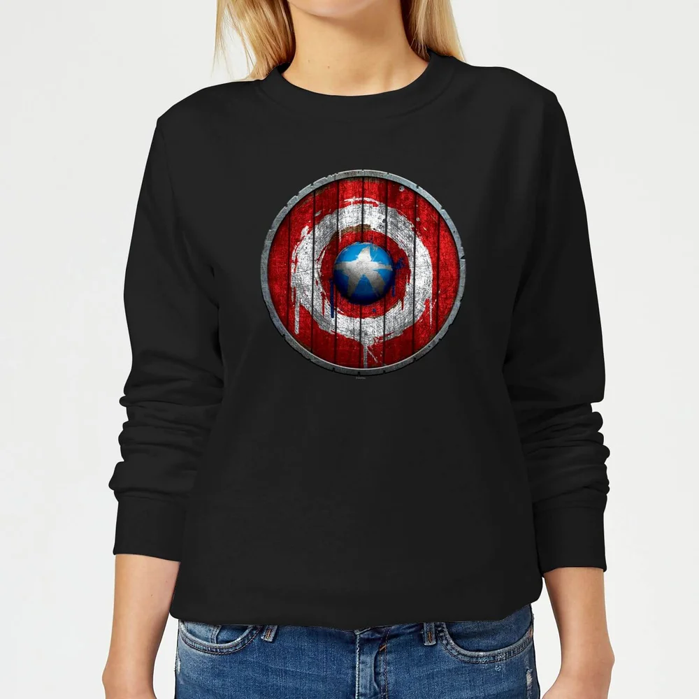 Marvel Captain America Wooden Shield dames trui - Zwart - XS Afbeelding 1