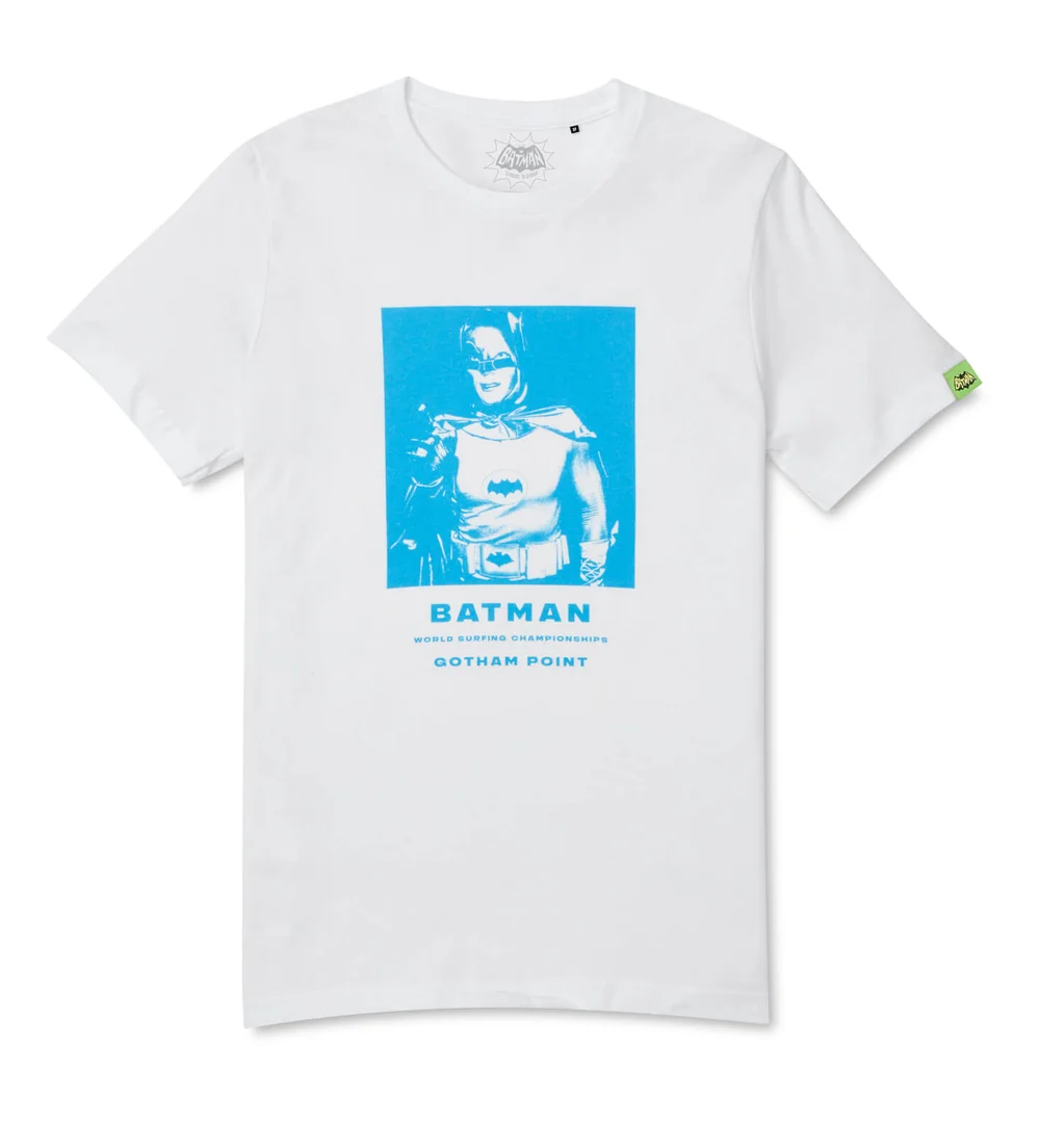 Batman Surf's Up Image Gotham Point t-shirt - Wit - S Afbeelding 1