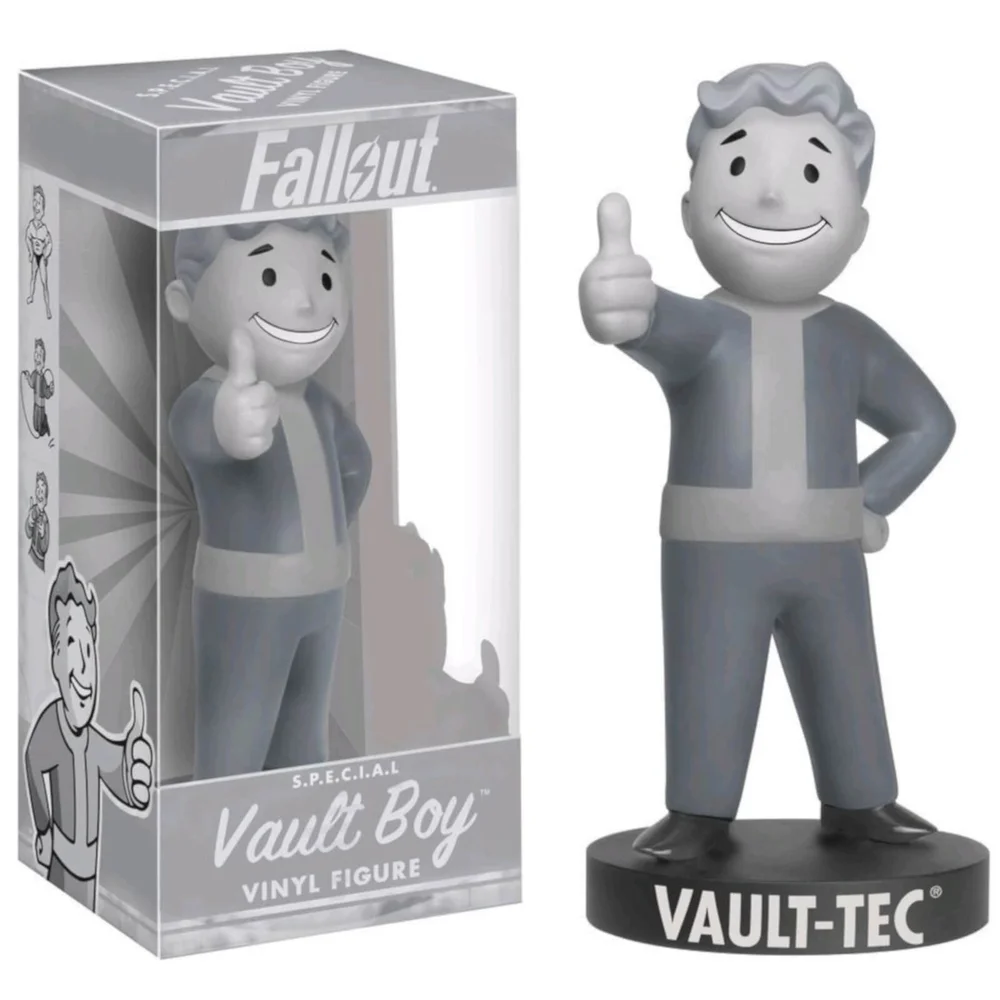 Funko Fallout Black and White Vault Boy Figure - US Exclusive 18cm Afbeelding 1