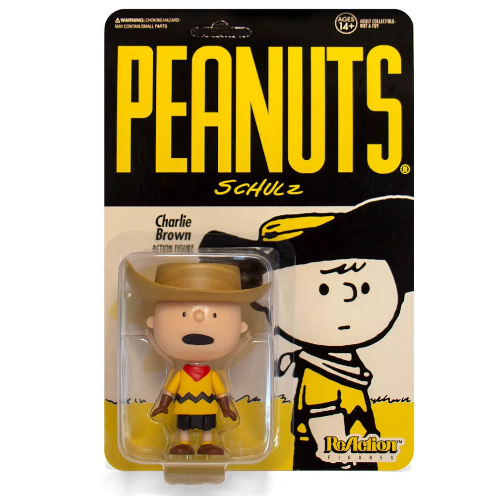 Super7 Peanuts Cowboy Charlie Brown Reactiefiguur Afbeelding 1
