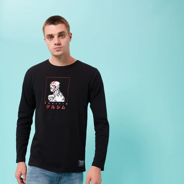 Street Fighter Arcade Dhalsim unisex t-shirt met lange mouwen - Zwart