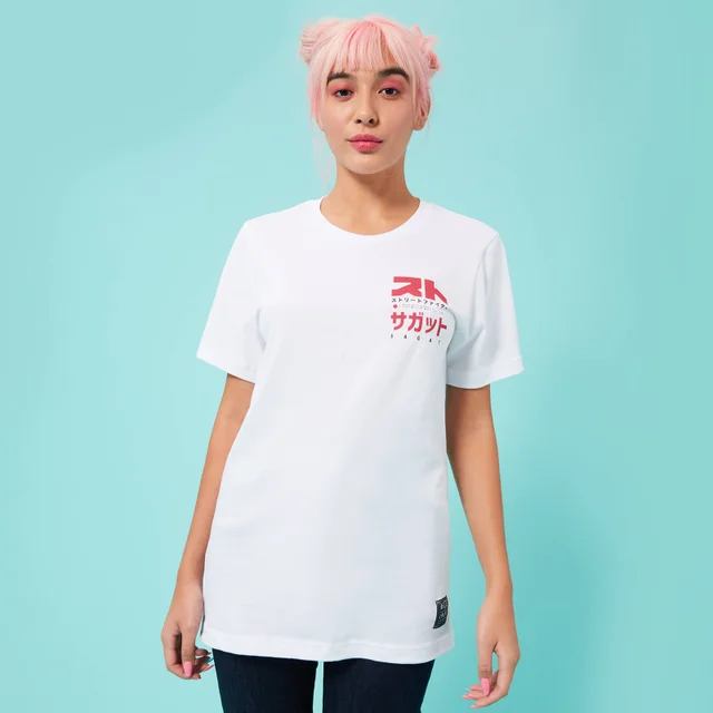 Street Fighter Arcade Sagat unisex t-shirt - Wit