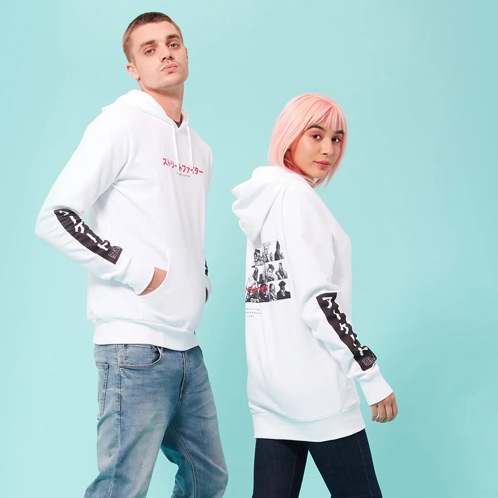 Street Fighter Arcade Line Up unisex hoodie - Wit - S - Wit Afbeelding 1