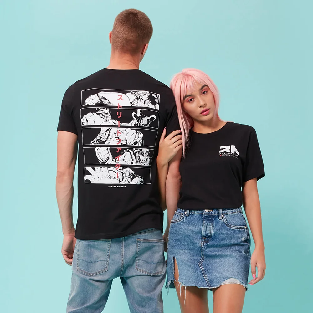 Street Fighter Arcade Panels unisex t-shirt - Zwart - S - Zwart Afbeelding 1