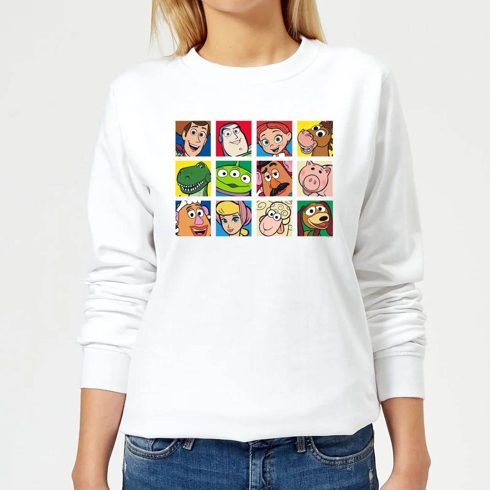 Disney Toy Story Face Collage Women's Sweatshirt - White - XS Afbeelding 1