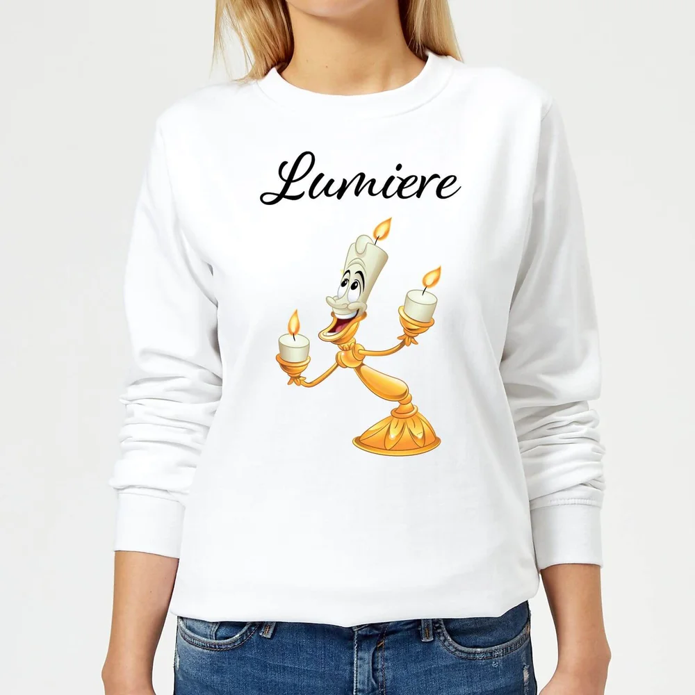 Disney Beauty And The Beast Lumiere Women's Sweatshirt - White - XS Afbeelding 1
