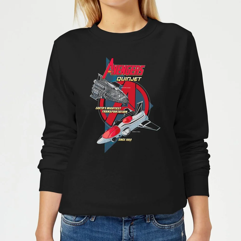 Marvel The Avengers Quinjet Women's Sweatshirt - Black - XS Afbeelding 1