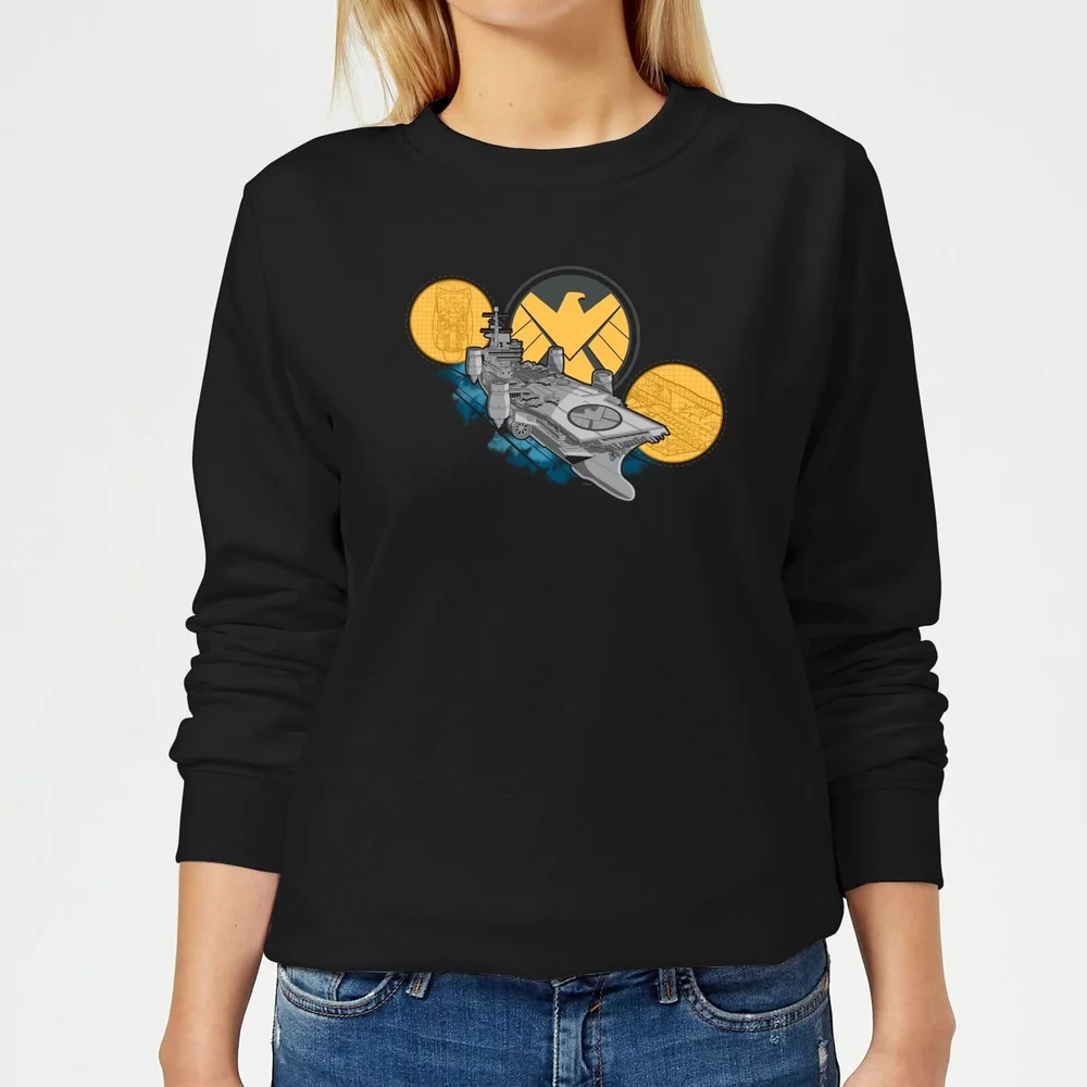 Marvel S.H.I.E.L.D. Helicarrier Women's Sweatshirt - Black - XS Afbeelding 1