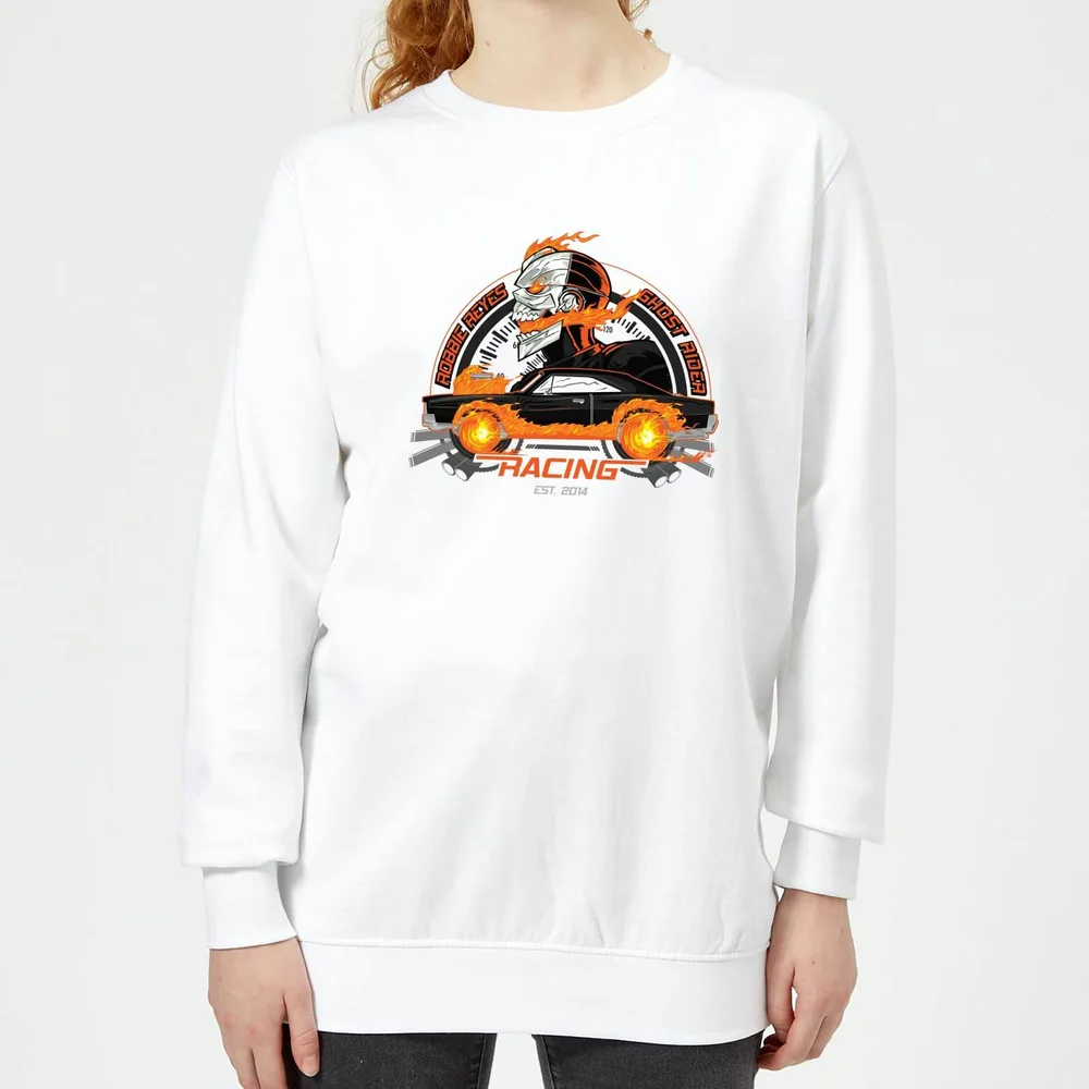 Marvel Ghost Rider Robbie Reyes Racing Women's Sweatshirt - White - XS Afbeelding 1