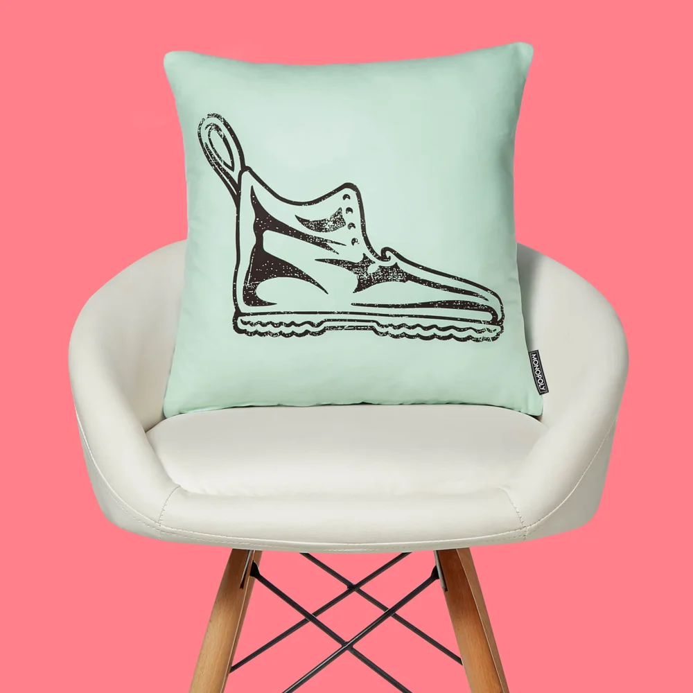 Monopoly Boot Letterpress Square Cushion - 40x40cm - Soft Touch Afbeelding 1