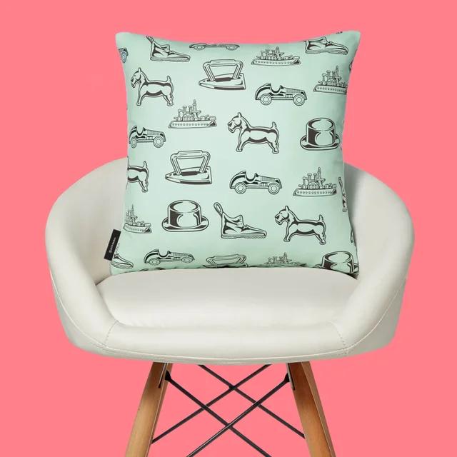 Monopoly Boot Letterpress Square Cushion