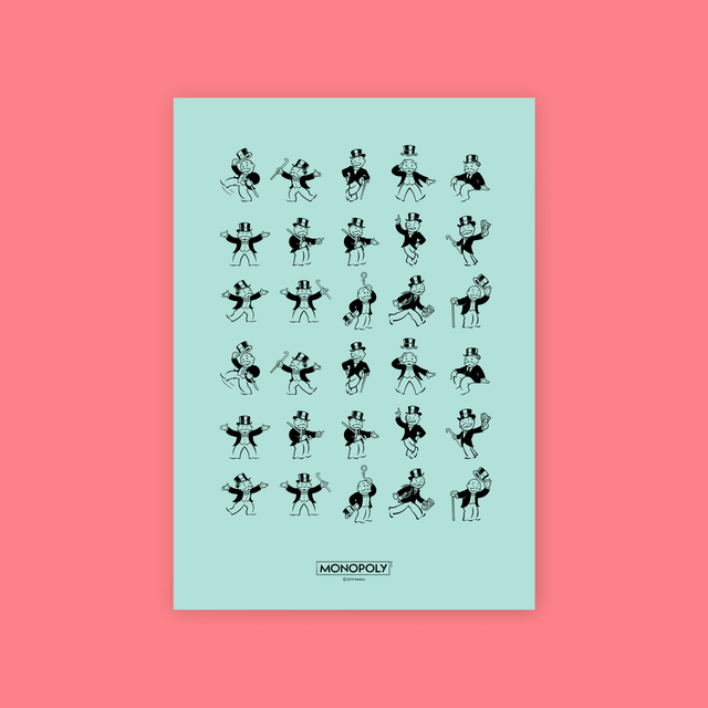 Monopoly Mr Monopoly Letterpress Art Print