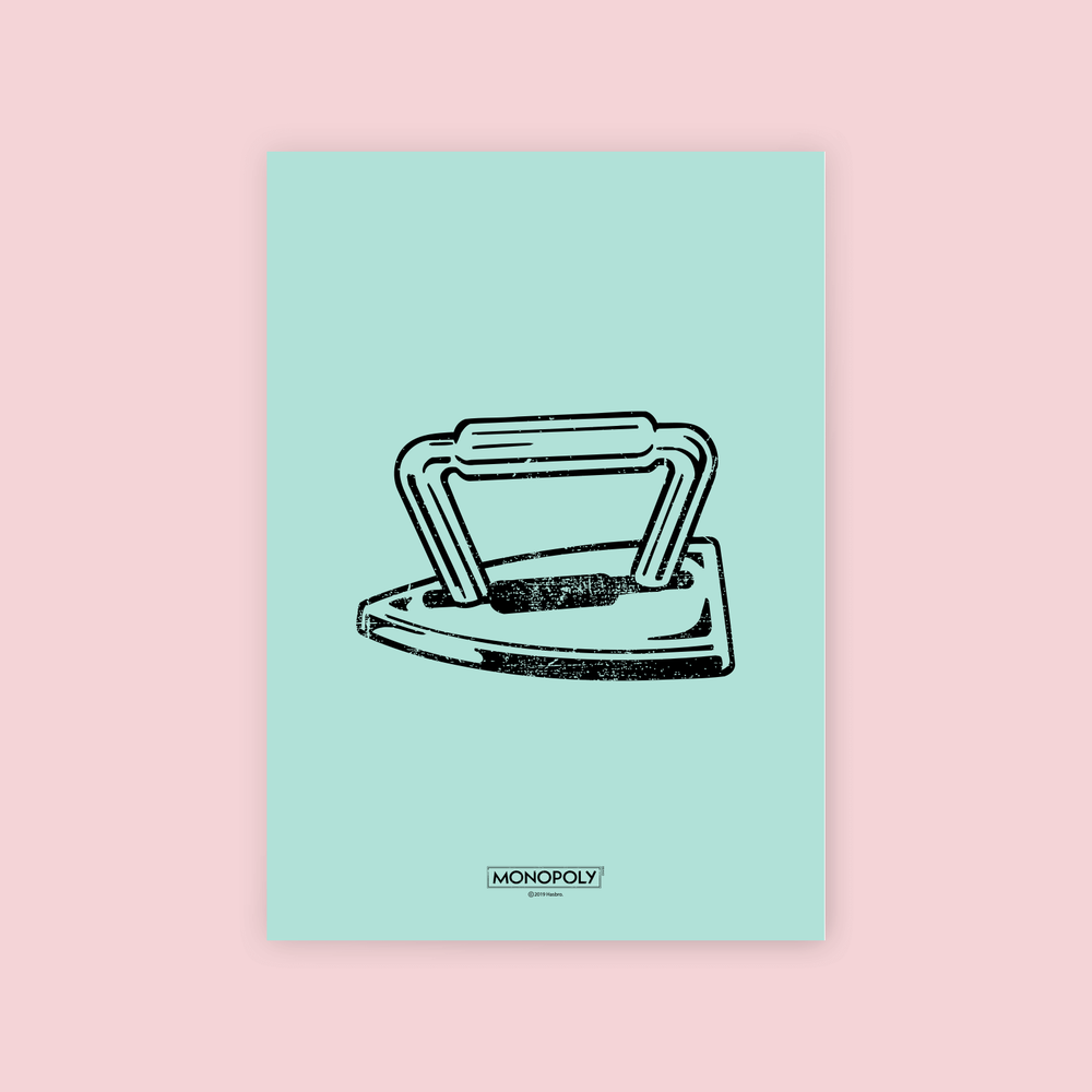 Monopoly Iron Letterpress Art Print - A4 Afbeelding 1
