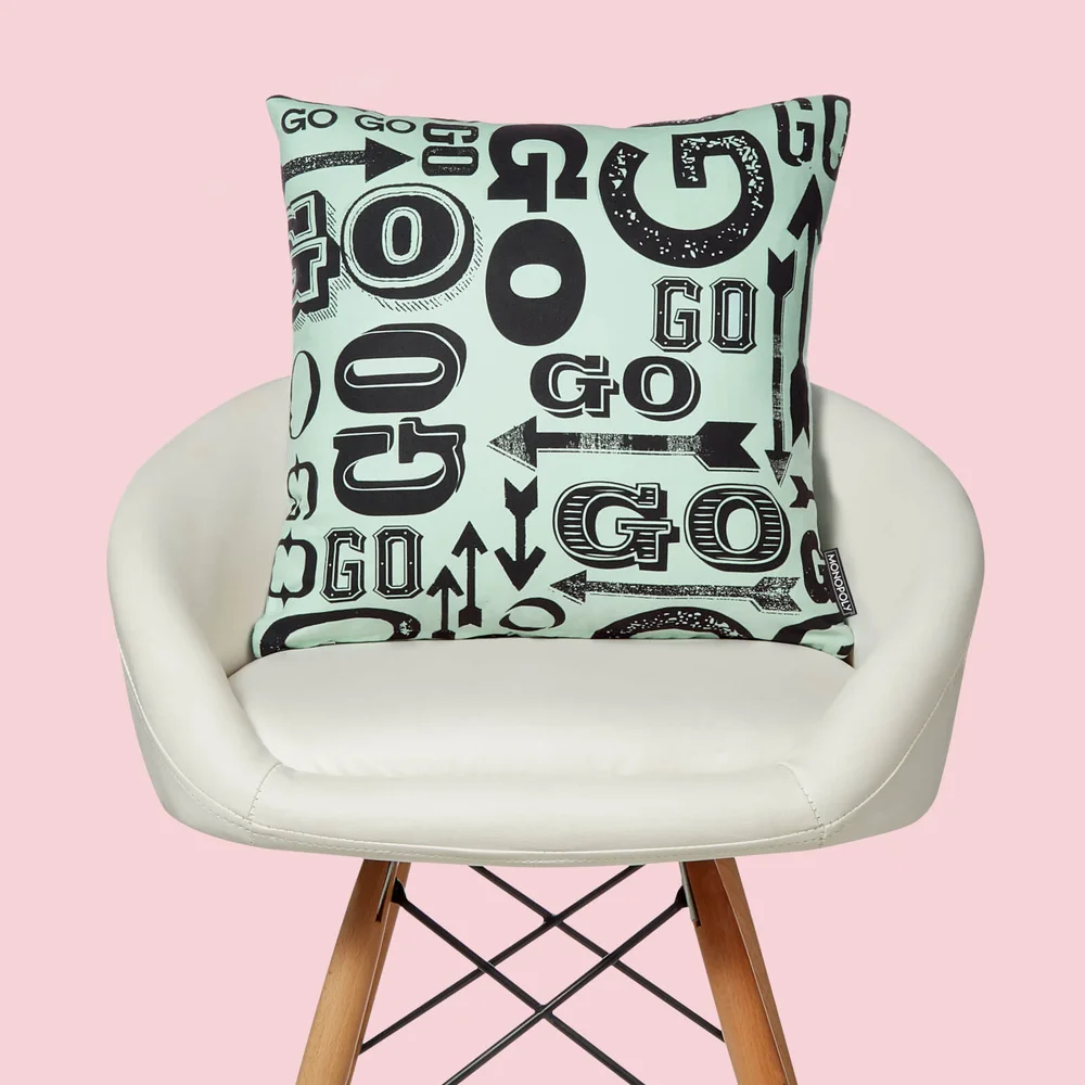 Monopoly Go! Letterpress Square Cushion - 40x40cm - Soft Touch Afbeelding 1