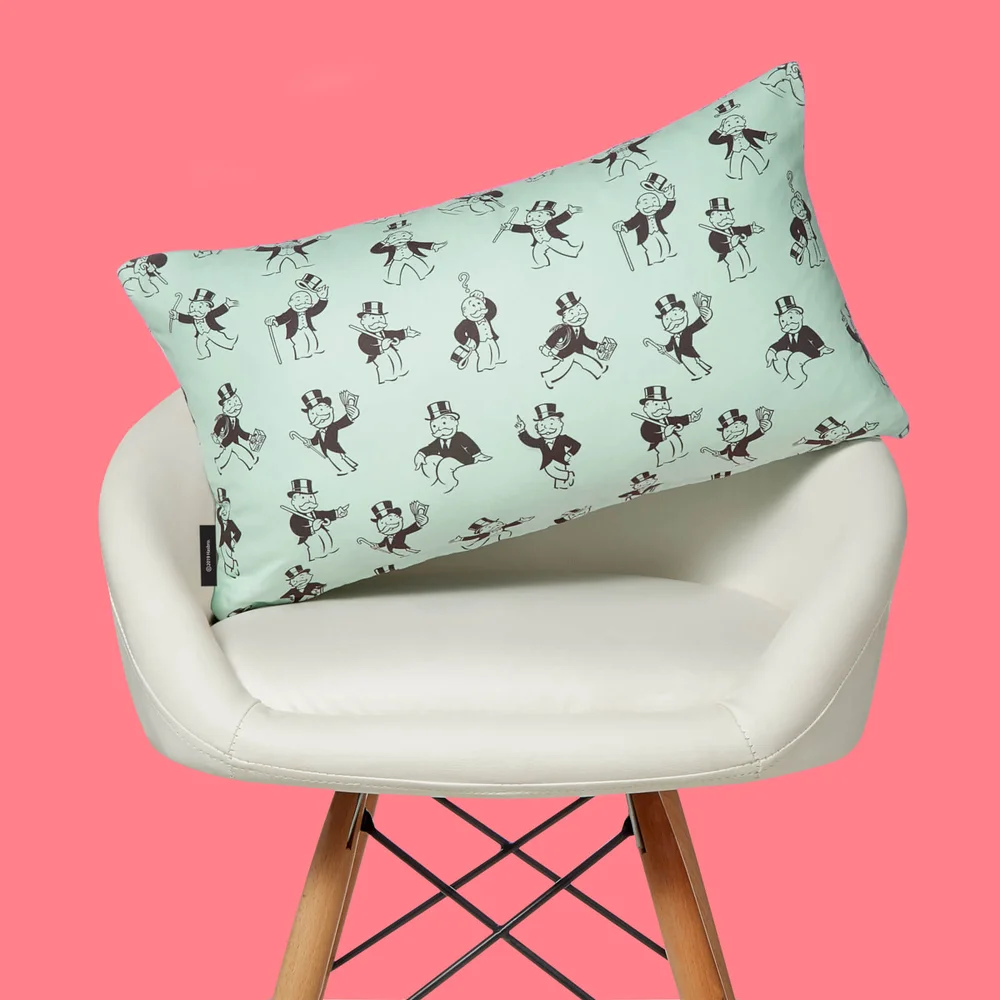 Monopoly Mr Monopoly Letterpress Rectangular Cushion - 30x50cm - Soft Touch Afbeelding 1