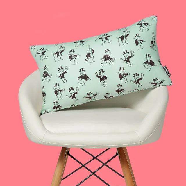 Monopoly Mr Monopoly Letterpress Rectangular Cushion