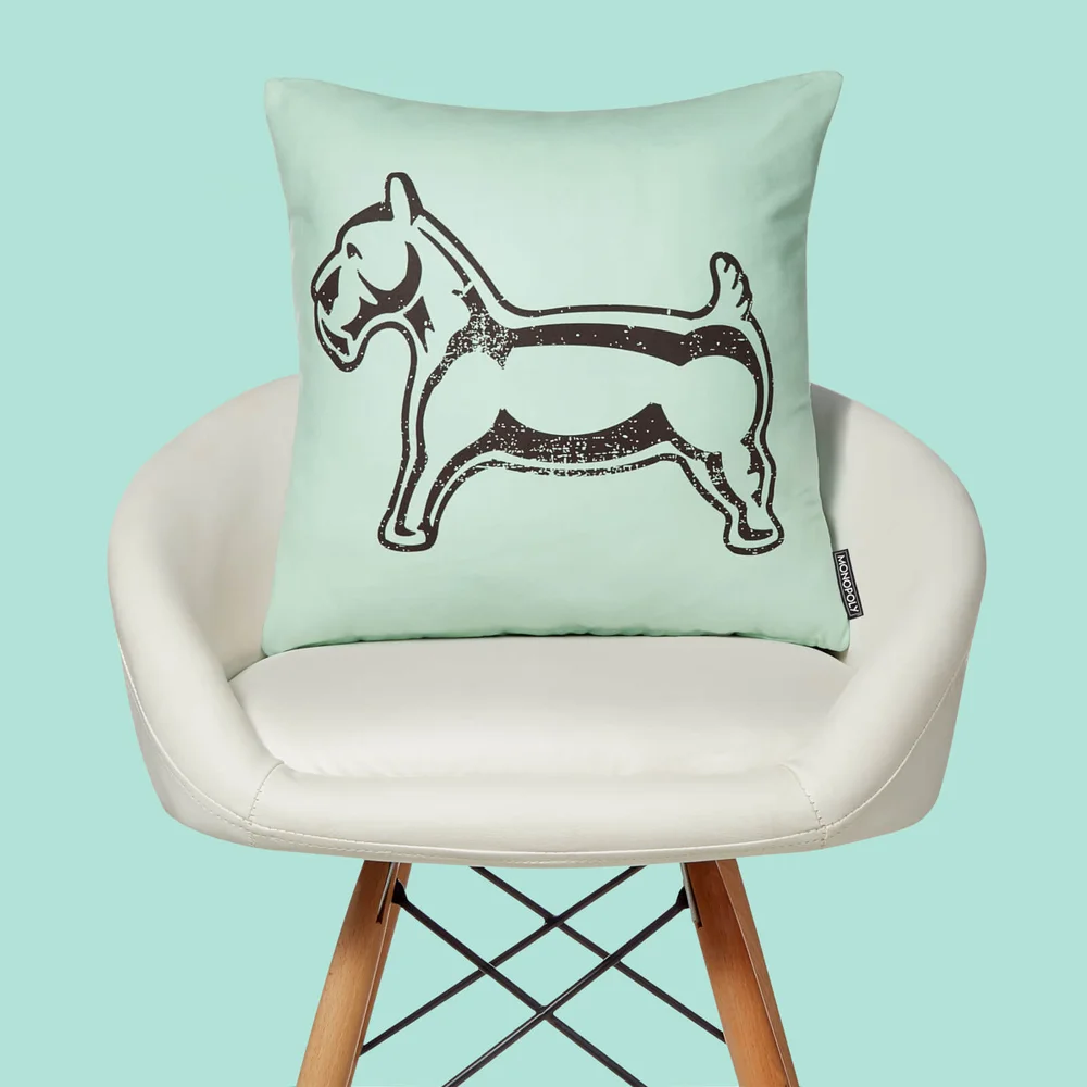 Monopoly Dog Letterpress Square Cushion - 40x40cm - Soft Touch Afbeelding 1