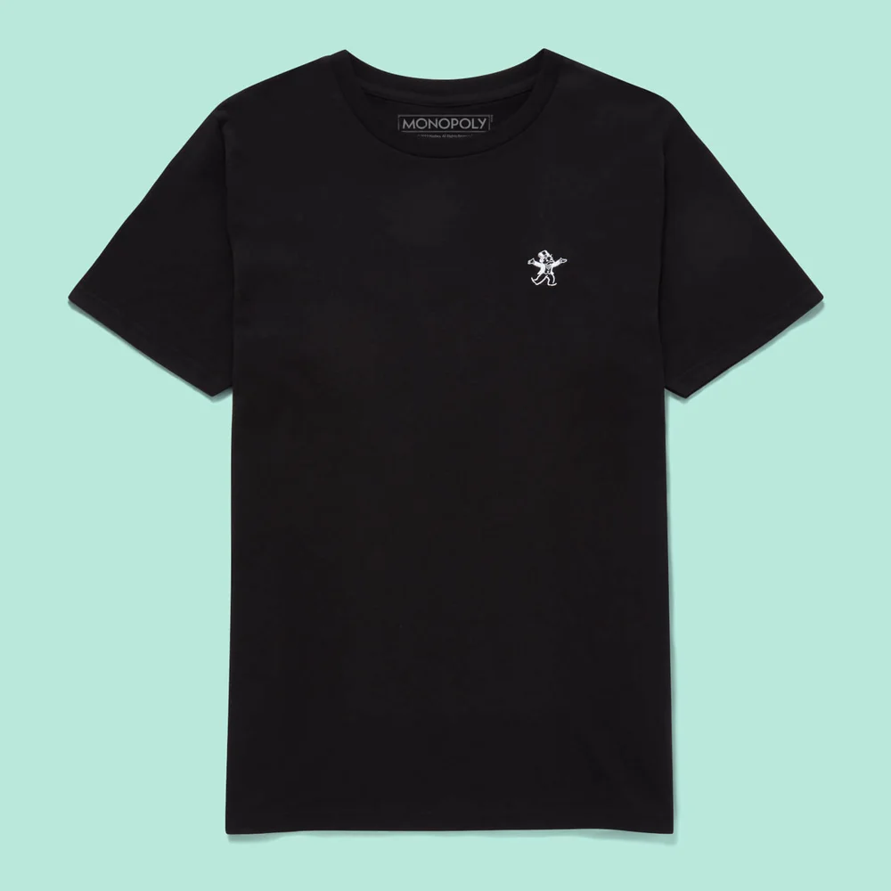 Monopoly Mr Monopoly Embroidered T-Shirt - Black - S Afbeelding 1