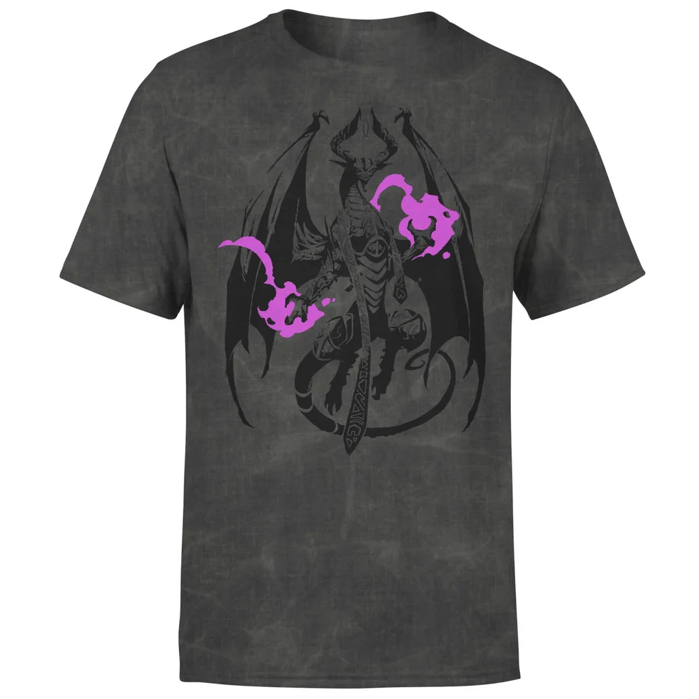 Magic The Gathering Nicol Bolas Line Art Men's T-Shirt - Acid Wash - S Afbeelding 1