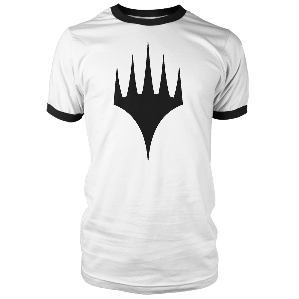 Magic The Gathering Black Logo Men's Ringer - White/Black - S Afbeelding 1