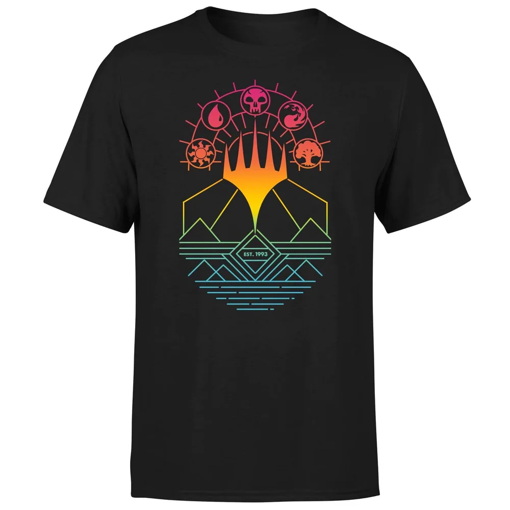 Magic The Gathering Colour Linework Design Men's T-Shirt - Black - S Afbeelding 1