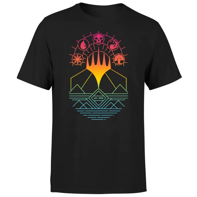 Magic The Gathering Colour Linework Design Men's T-Shirt - Black