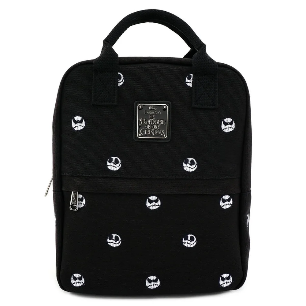 Loungefly Disney The Nightmare Before Christmas Jack Head Canvas Embroidered Backpack Afbeelding 1