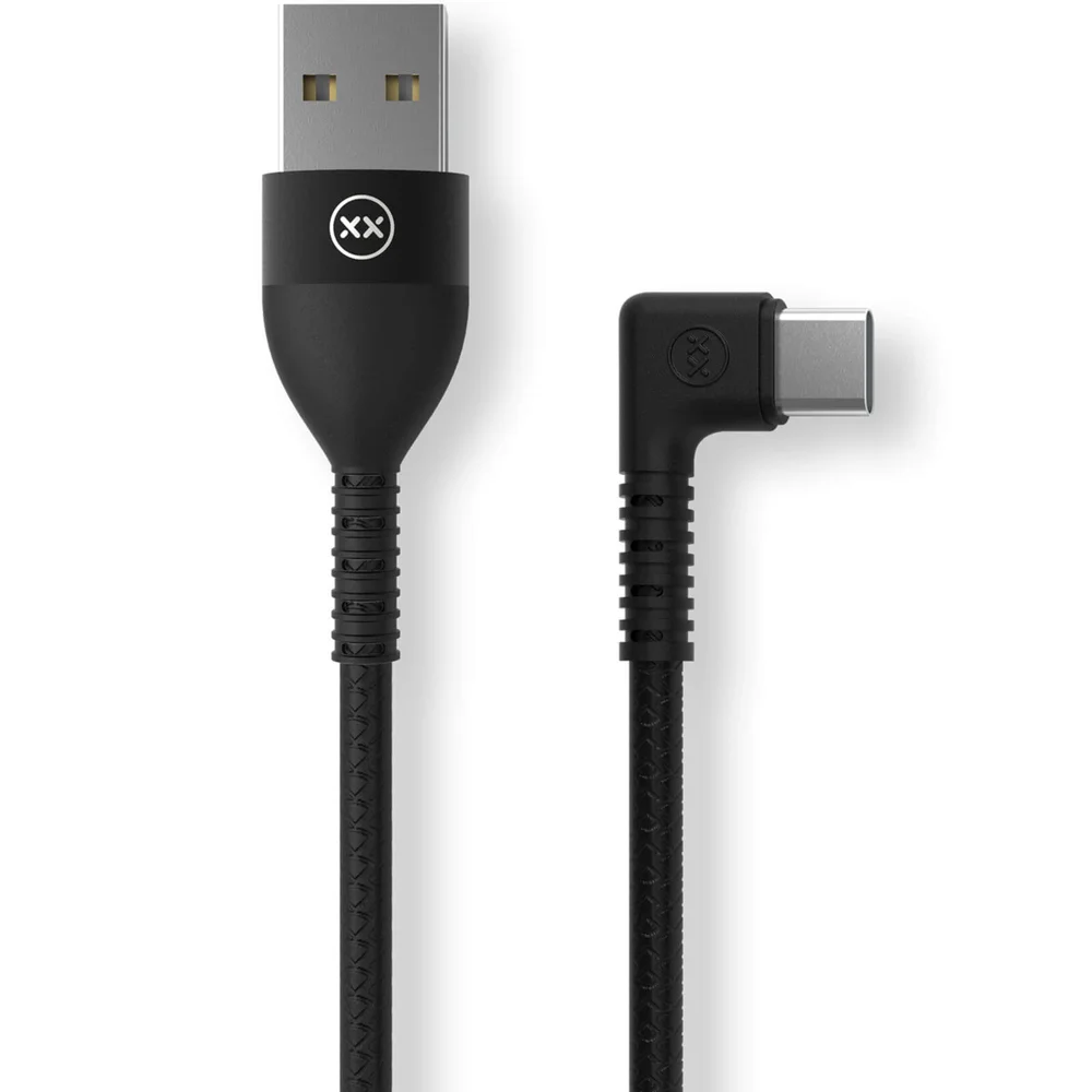 Mixx 1.2 Meter - USB A To Type-C Right Angle - Black Afbeelding 1