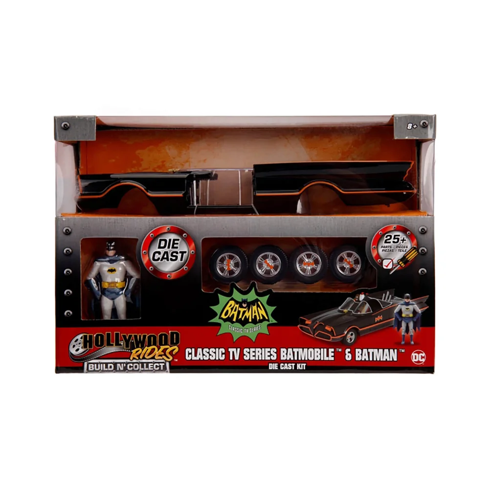 Jada Die Cast 1:24 BNC Kit 1966 Batmobile with Batman and Robin Figures Afbeelding 1
