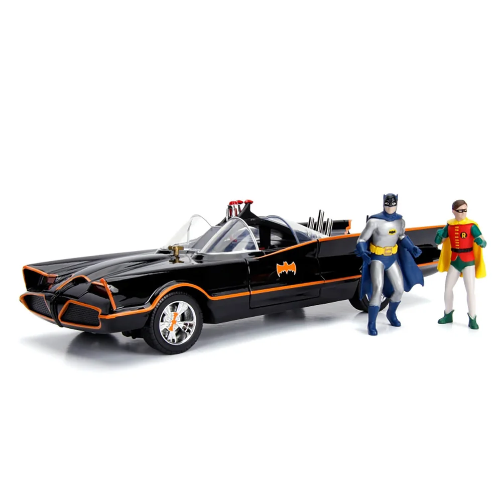 Jada Die Cast 1:18 1966 Batmobile with Figures and Lights Afbeelding 1