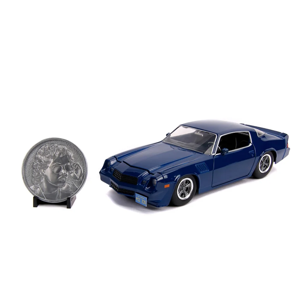 Jada Die Cast 1:24 Stranger Things Billy's Chevy Camaro with Collector's Coin Afbeelding 1
