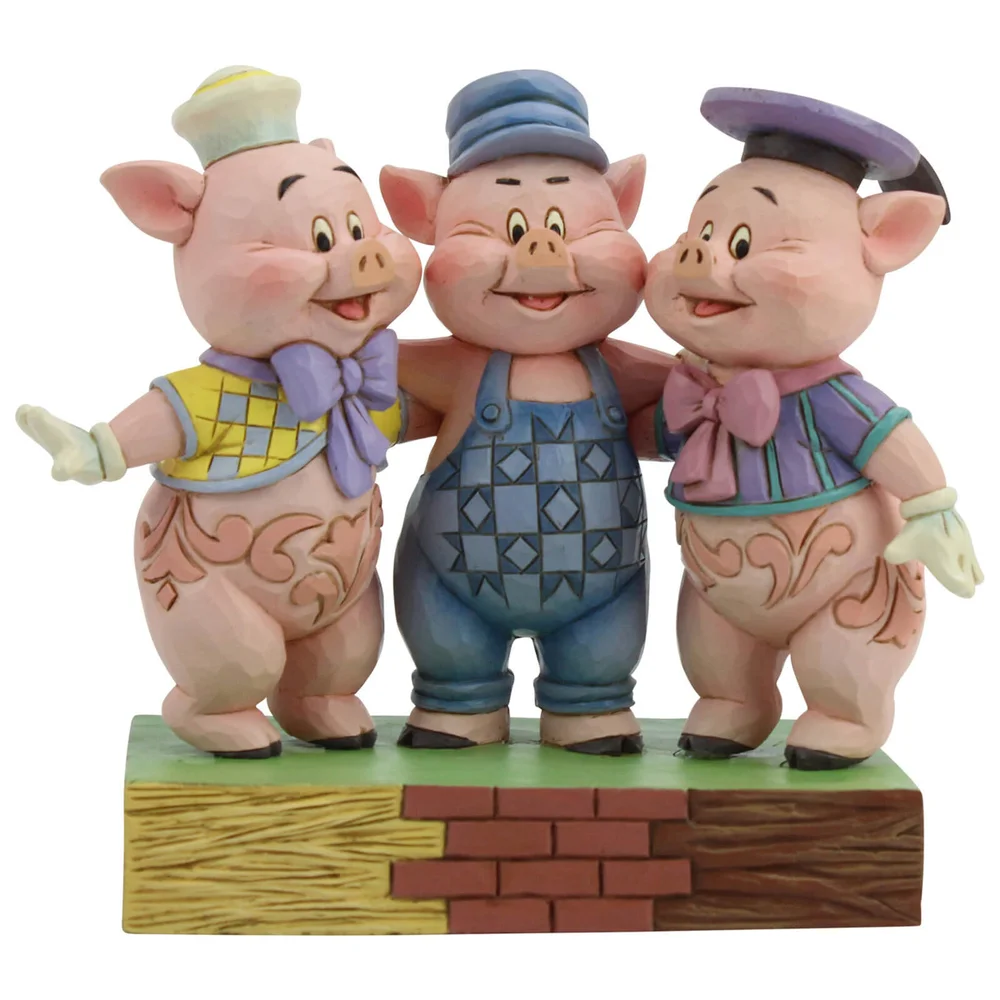 Disney Tradities - Piepende broers en zussen (Silly Symphony Drie Kleine Varkens Figurine) Afbeelding 1