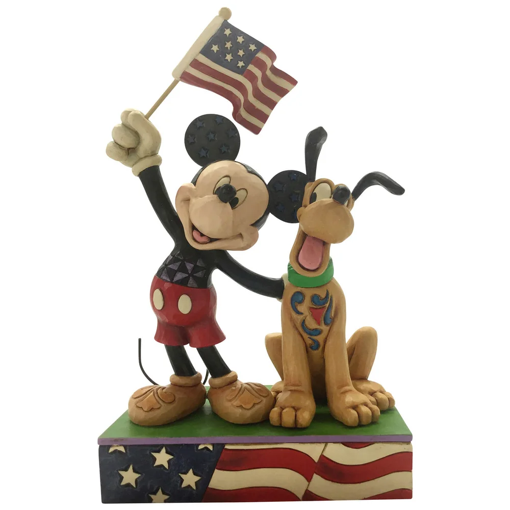 Disney Traditions - A Banner Day (Mickey and Pluto Patriotic Figurine) Afbeelding 1