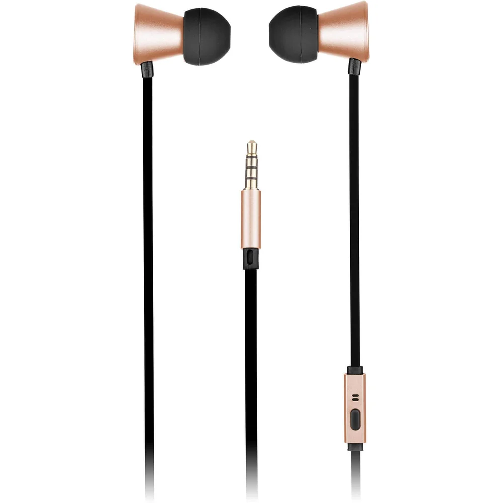 KitSound Metallics In-Ear Headphones - Black/Rose Gold Afbeelding 1