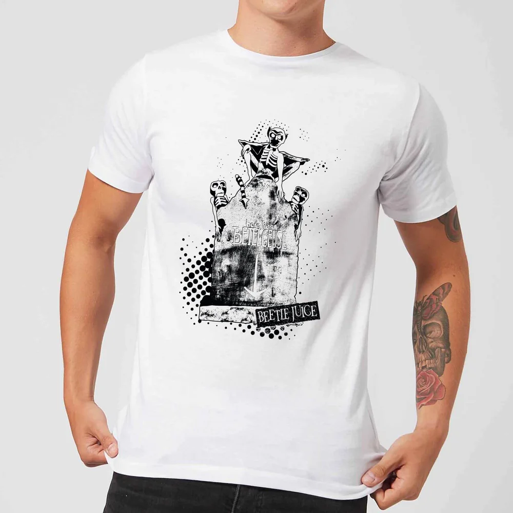 Beetlejuice Here Lies Betelgeuse Unisex T-Shirt - White - S - Wit Afbeelding 1
