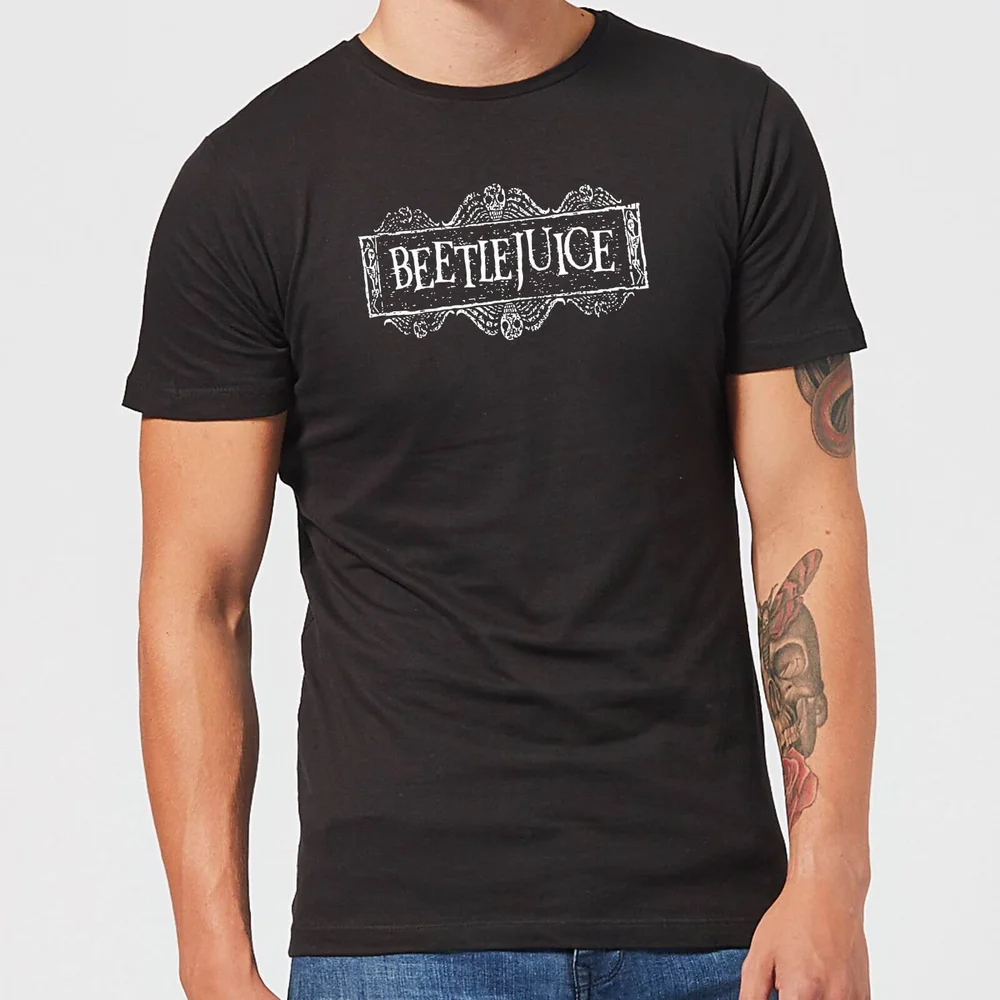 Beetlejuice White Logo Unisex T-Shirt - Black - S - Zwart Afbeelding 1