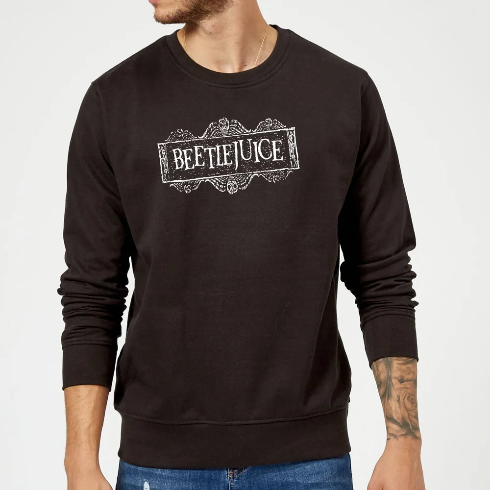 Beetlejuice White Logo Sweatshirt - Black - S Afbeelding 1
