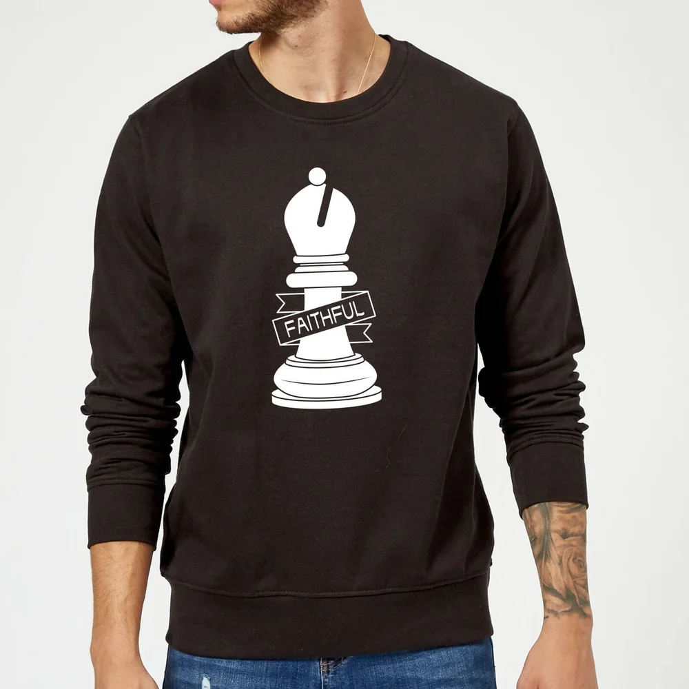 Bishop Chess Piece Faithful Sweatshirt - Black - S - Zwart Afbeelding 1