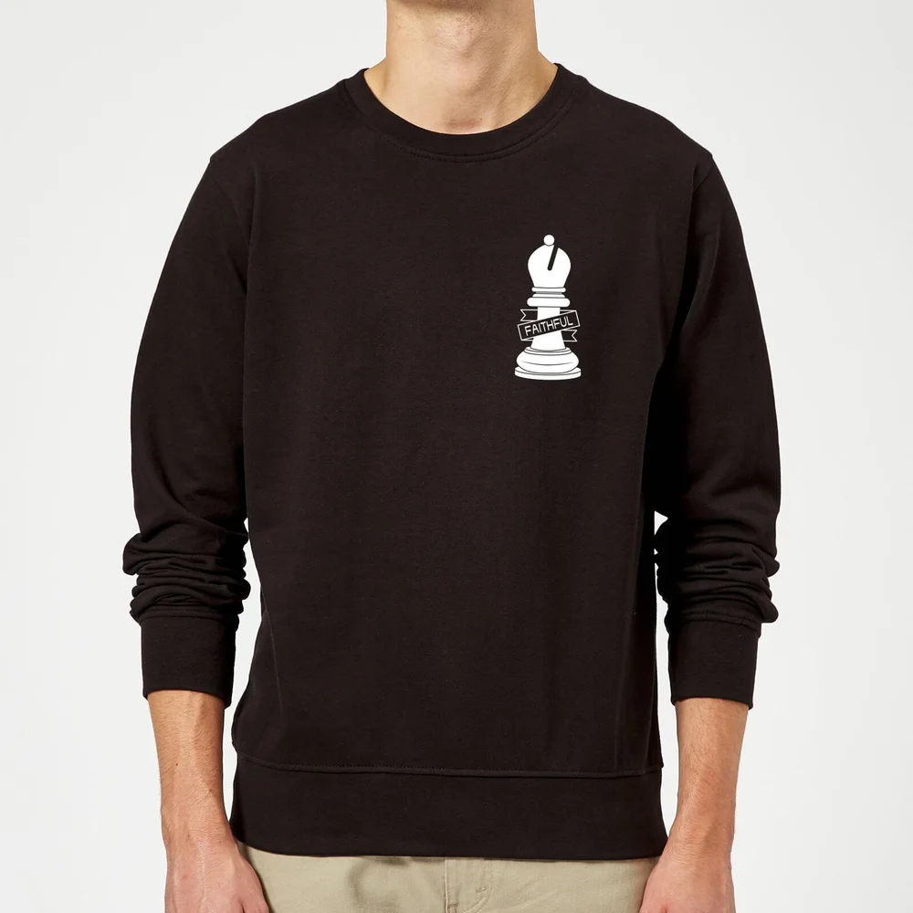 Faithful Pocket Print Sweatshirt - Black - S - Zwart Afbeelding 1