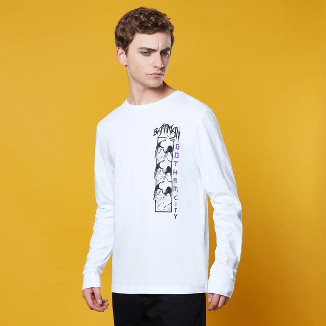 Batman Comic Strip Long Sleeve T-Shirt - White