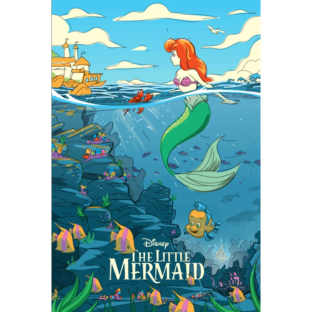 Disney De Kleine Zeemeermin Litho Print door Florey Afbeelding 1
