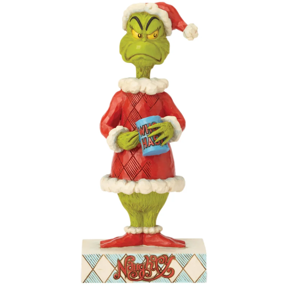 The Grinch By Jim Shore Two-Sided Naughty/Nice Grinch Figurine Afbeelding 1