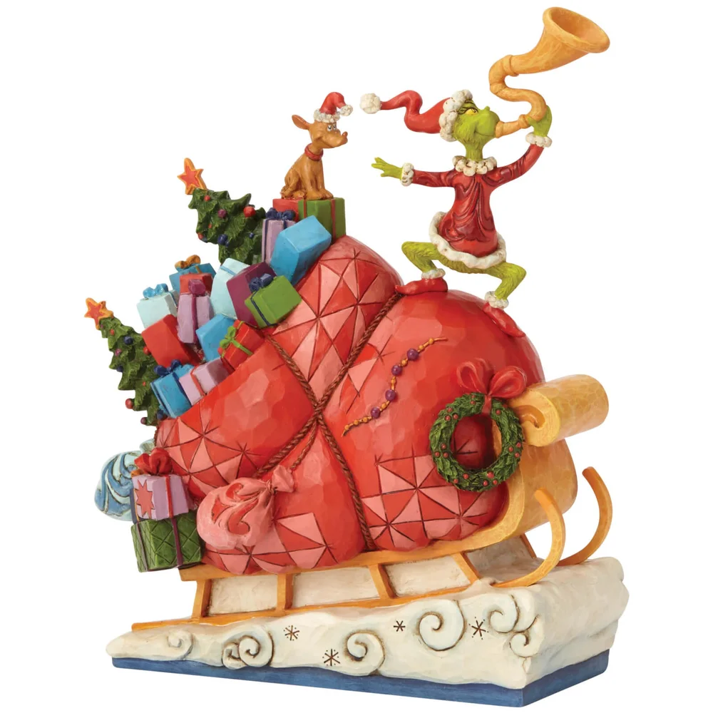 The Grinch By Jim Shore Grinch on Sleigh Figurine Afbeelding 1