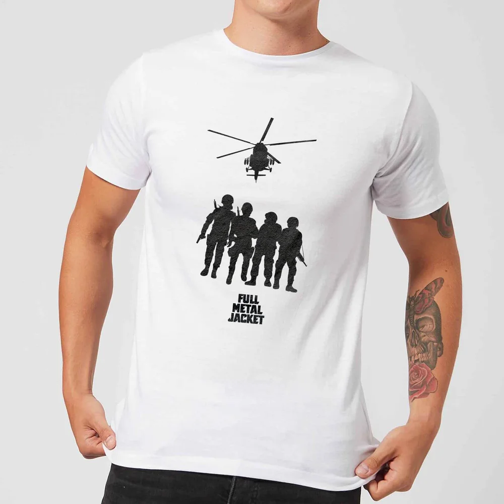 Full Metal Jacket Soliders And Helicopter Men's T-Shirt - White - S - Wit Afbeelding 1