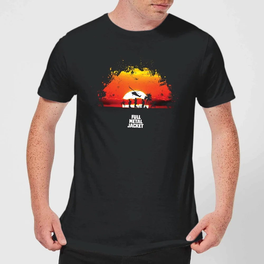 Full Metal Jacket Sunset Distressed Men's T-Shirt - Black - S - Zwart Afbeelding 1